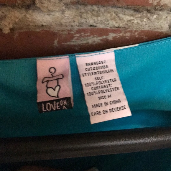 Teal with white polka dot midi dress - Picture 2 of 2